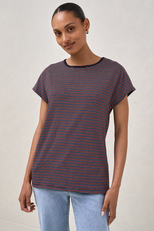Minimalist Stretch Jersey Tee - Stripe