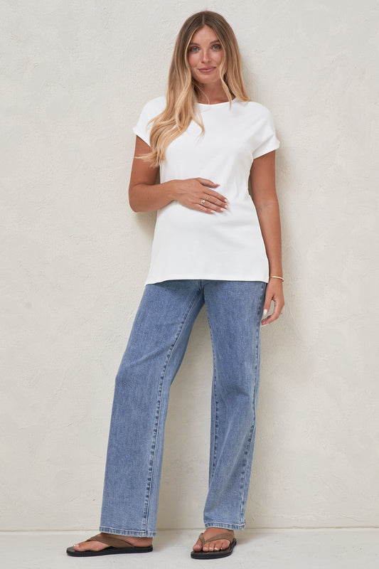 Minimalist Stretch Jersey Tee - White