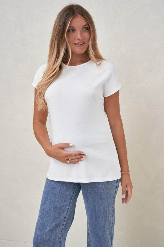 Minimalist Stretch Jersey Tee - White