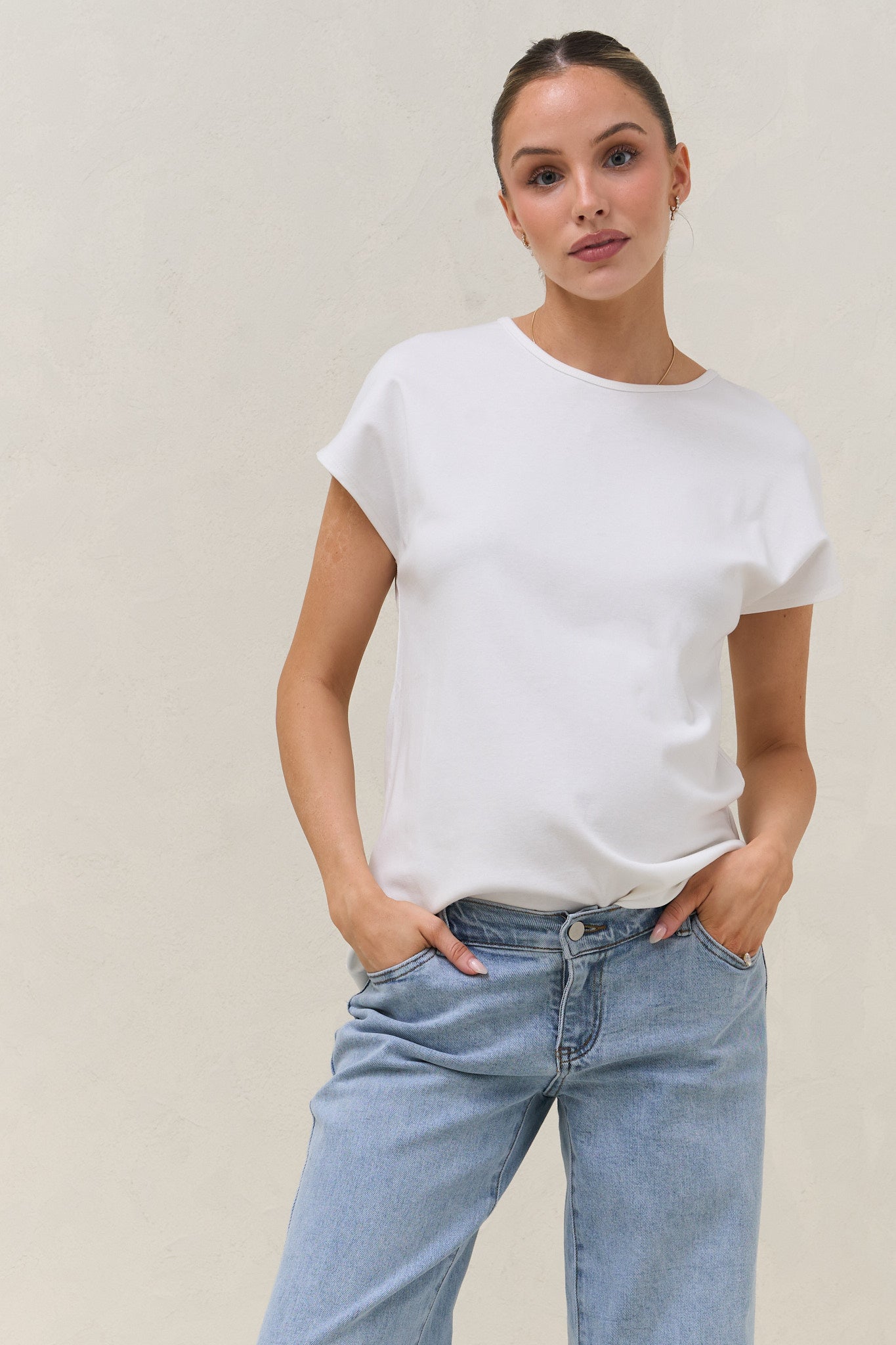 Minimalist Stretch Jersey Tee - White