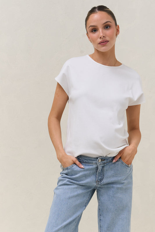 Minimalist Stretch Jersey Tee - White