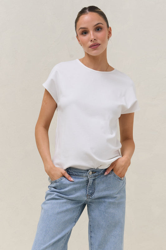 Minimalist Stretch Jersey Tee - White