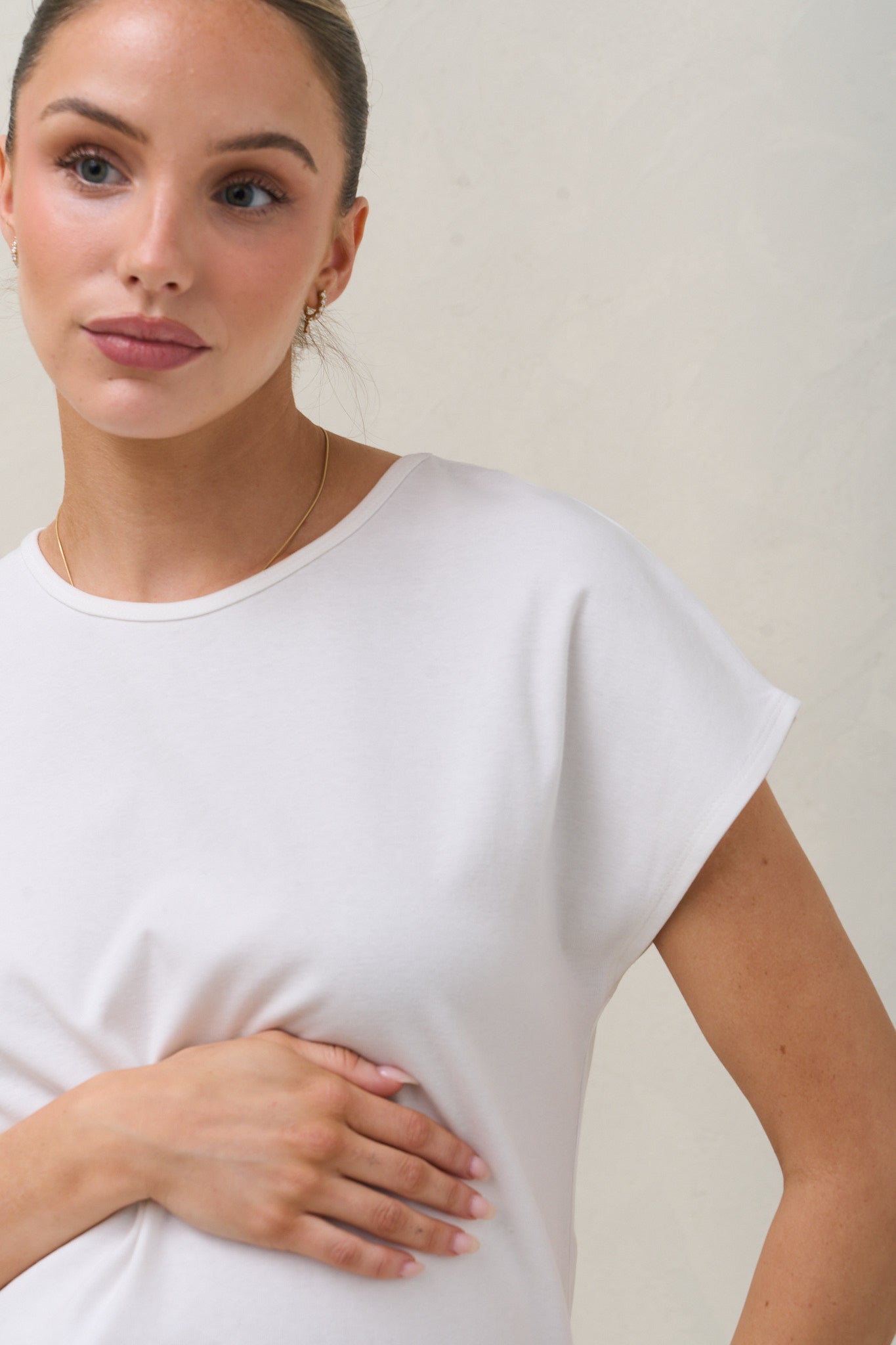 Minimalist Stretch Jersey Tee - White