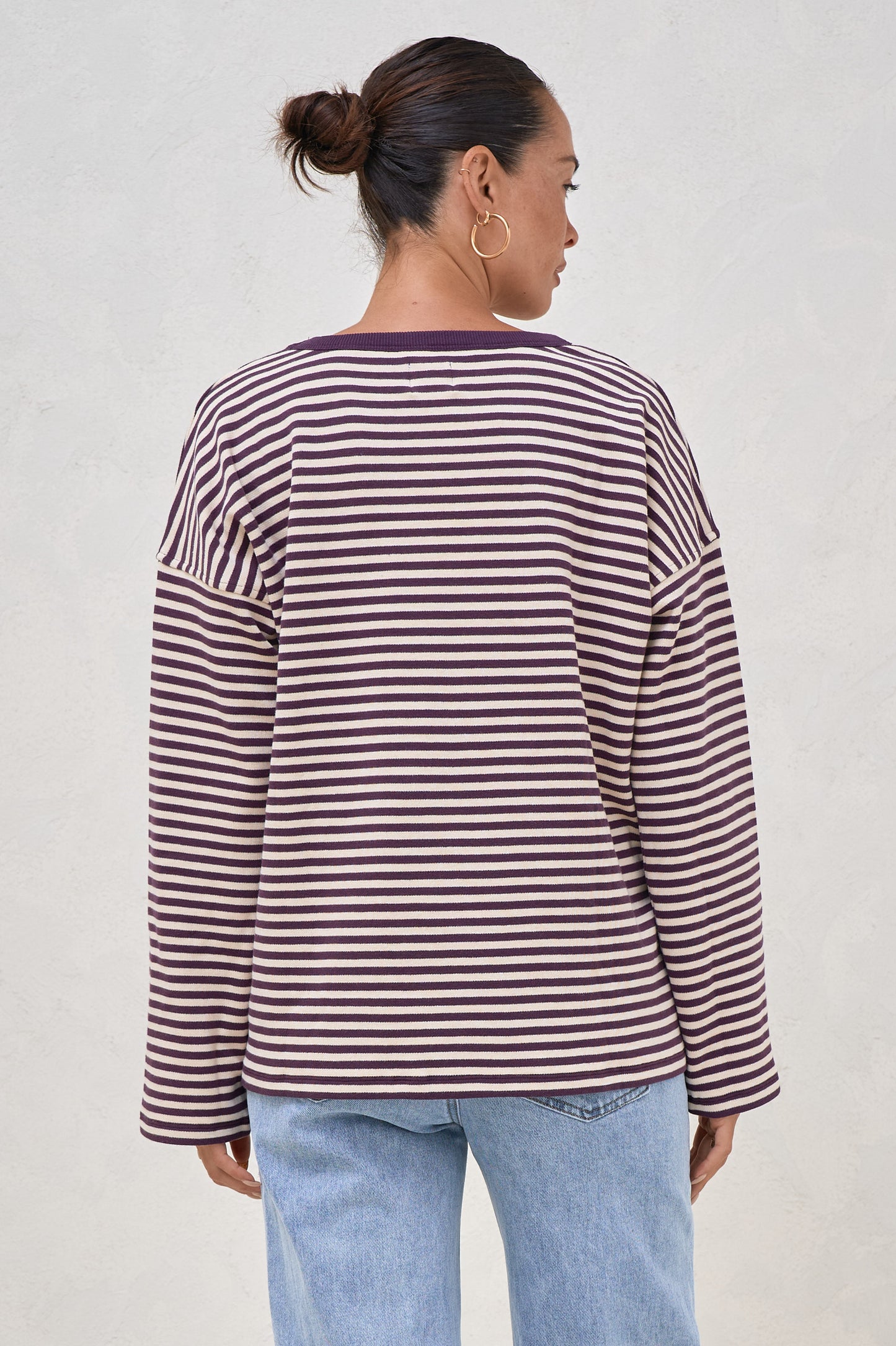 Outline Long Sleeve Top - Berry/Almond