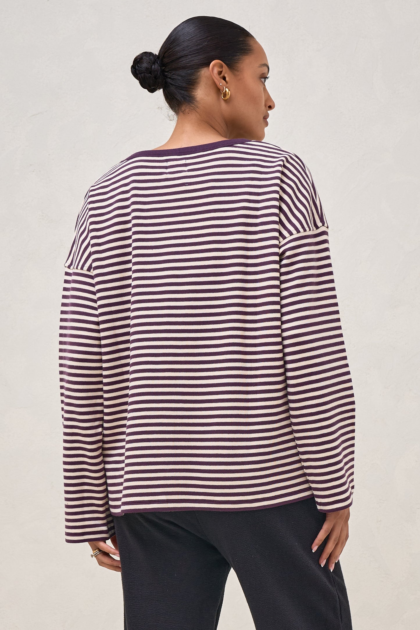Outline Long Sleeve Top - Berry/Almond