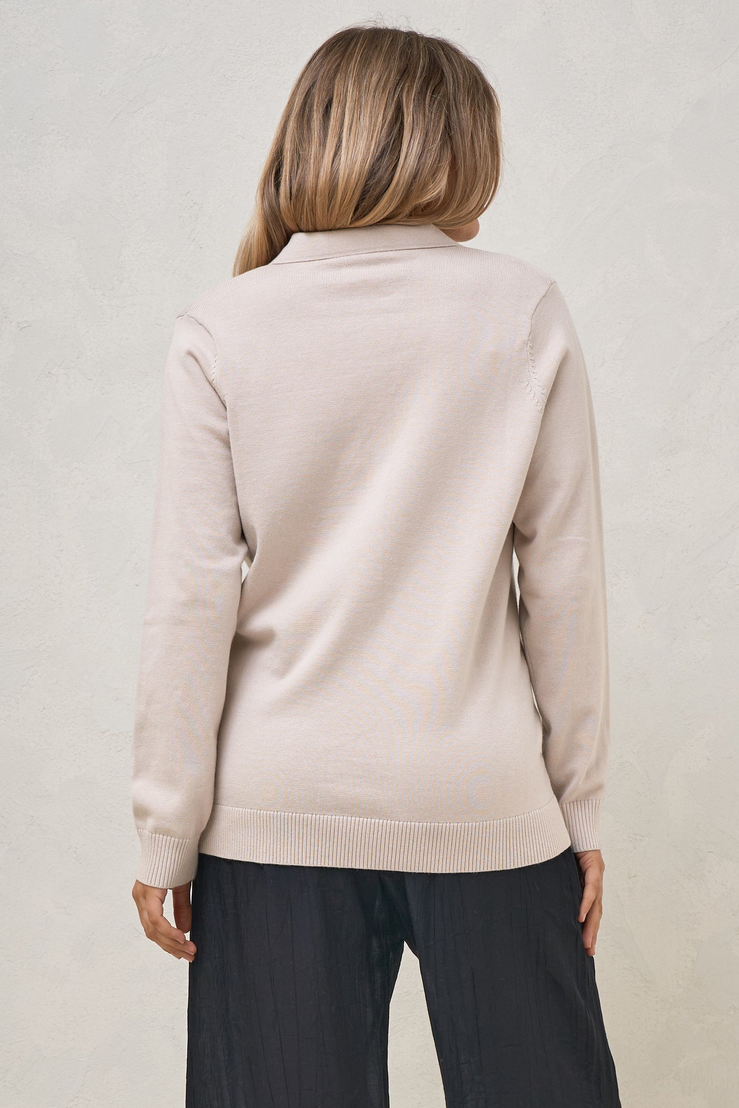 True Story Knit Nursing Polo - Almond