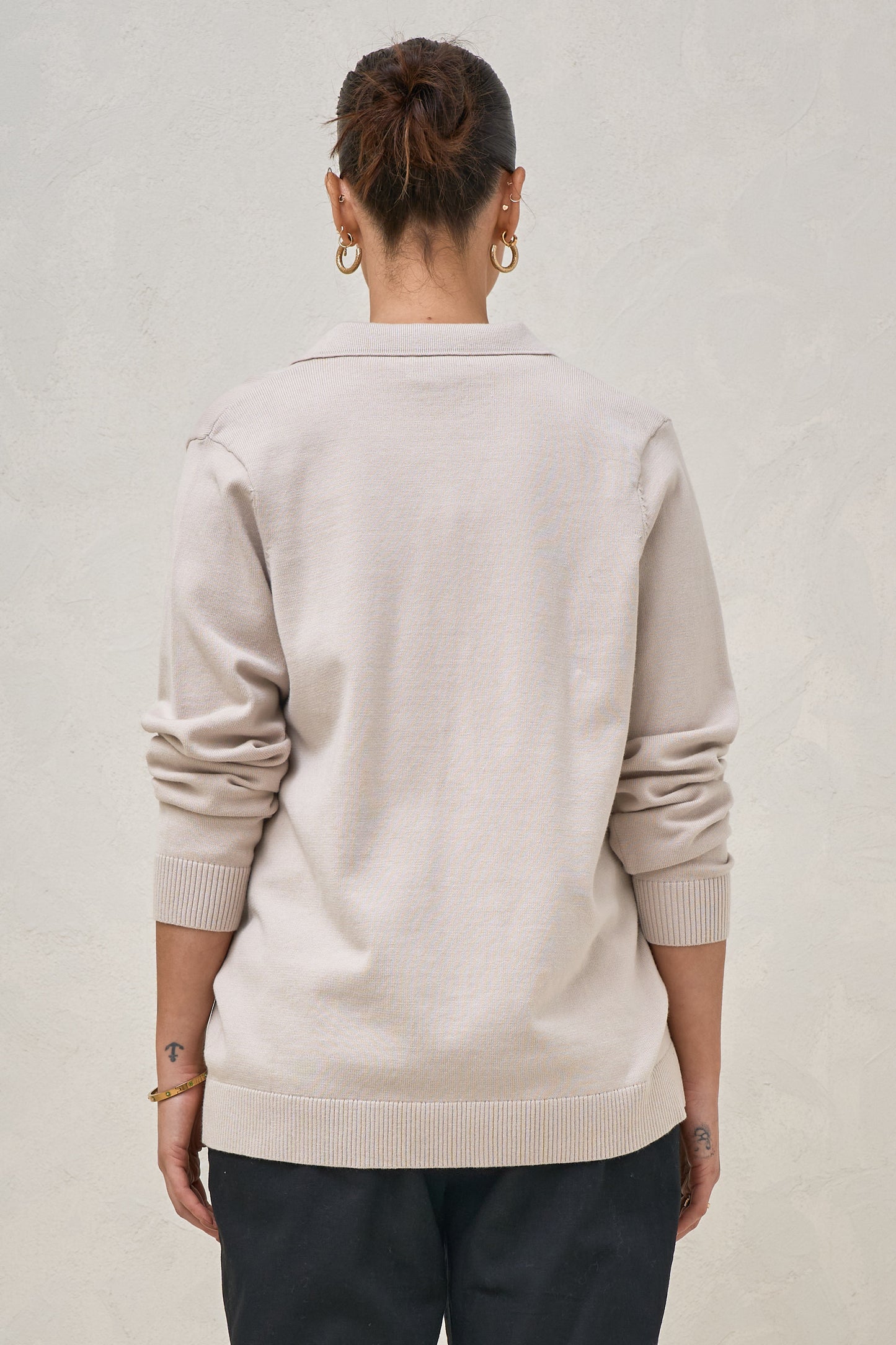 True Story Knit Nursing Polo - Almond
