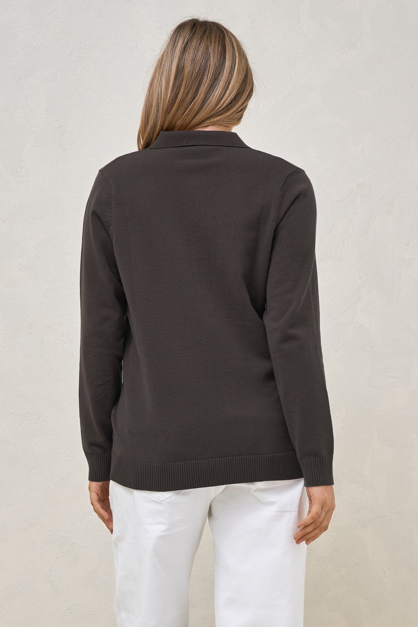 True Story Knit Nursing Polo - Chocolate