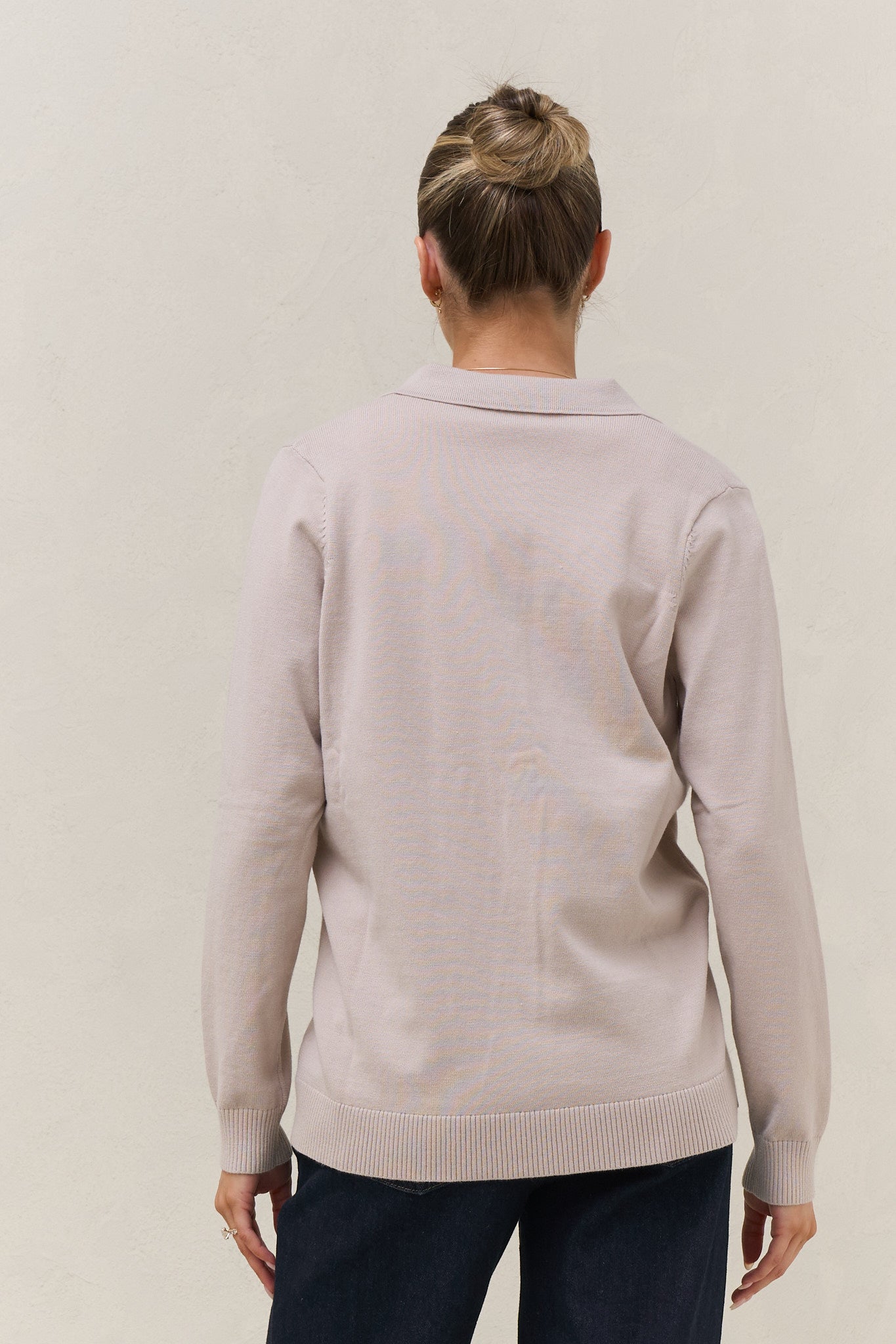 True Story Knit Nursing Polo - Almond