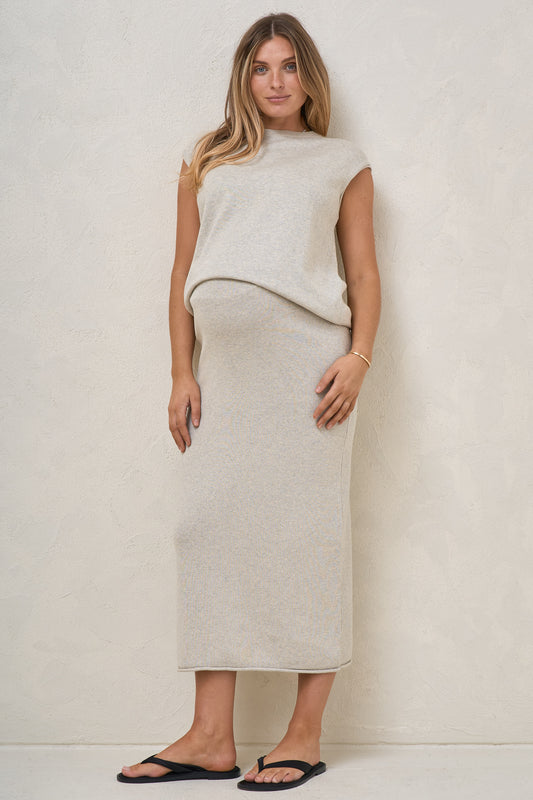 Light Form Knit Tank - Warm Grey Marle