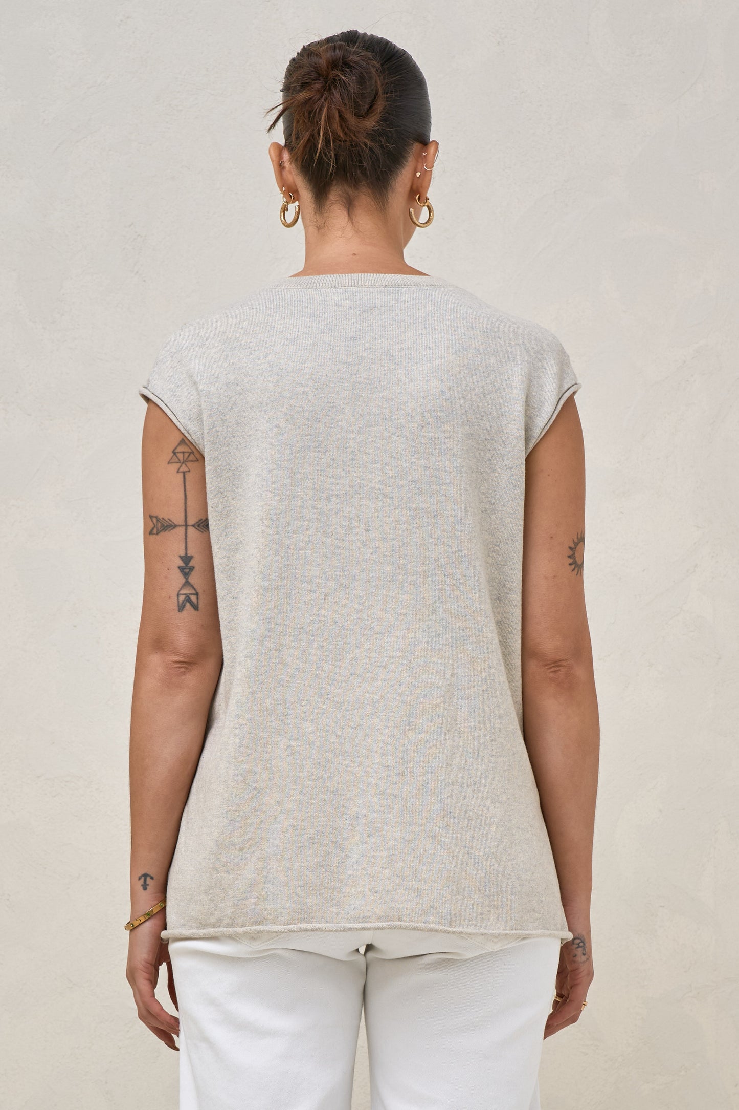 Light Form Knit Tank - Warm Grey Marle