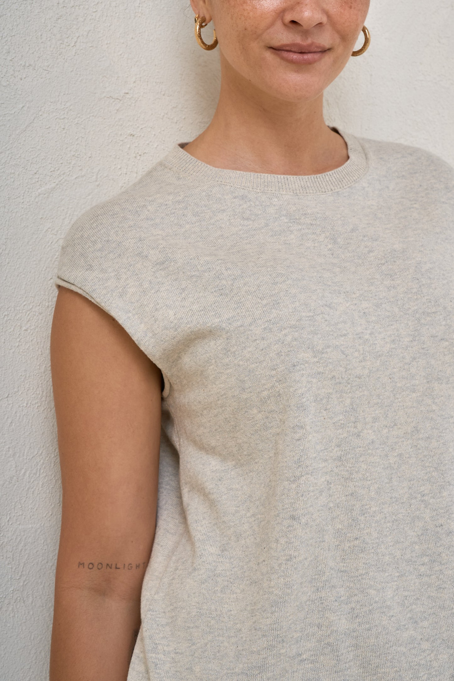 Light Form Knit Tank - Warm Grey Marle
