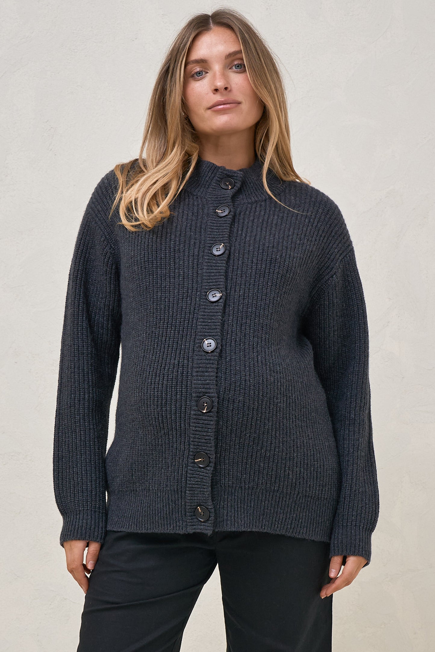 The Key Knit Cardigan - Dark Charcoal