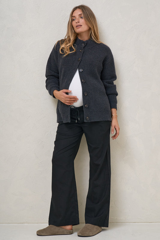 The Key Knit Cardigan - Dark Charcoal