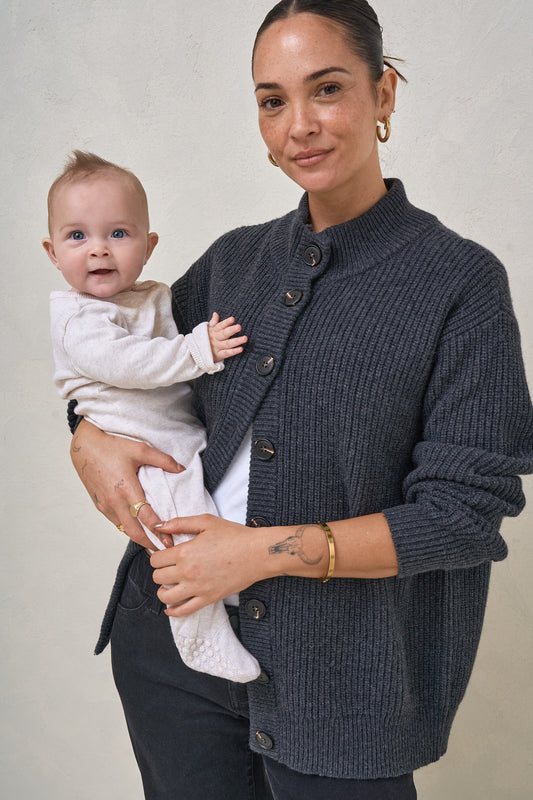 The Key Knit Cardigan - Dark Charcoal