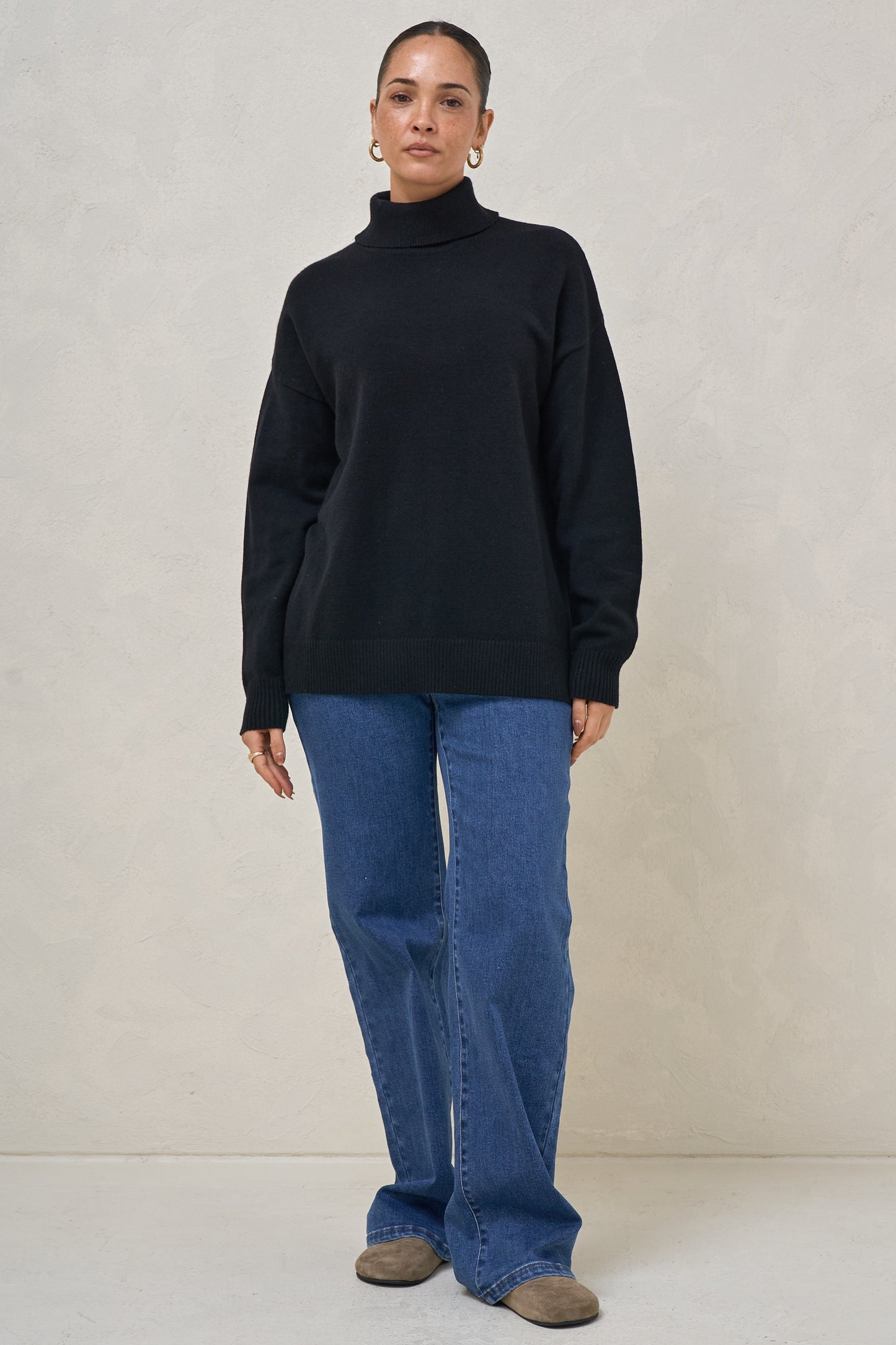 Ritual Roll Neck Jumper-Black