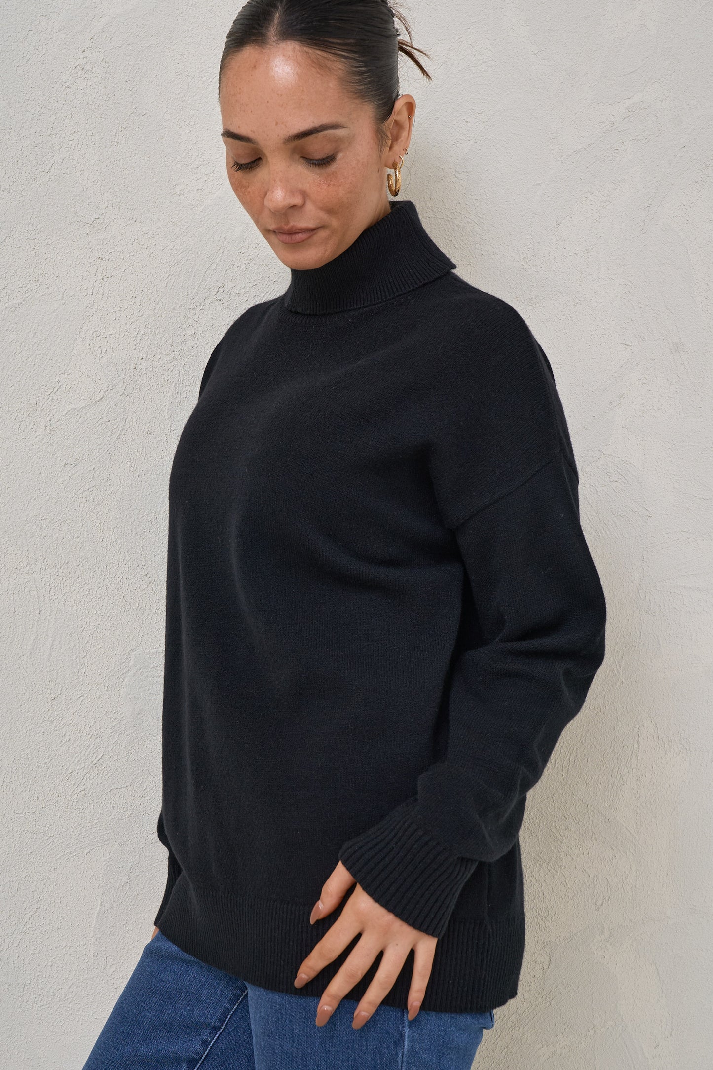 Ritual Roll Neck Jumper-Black