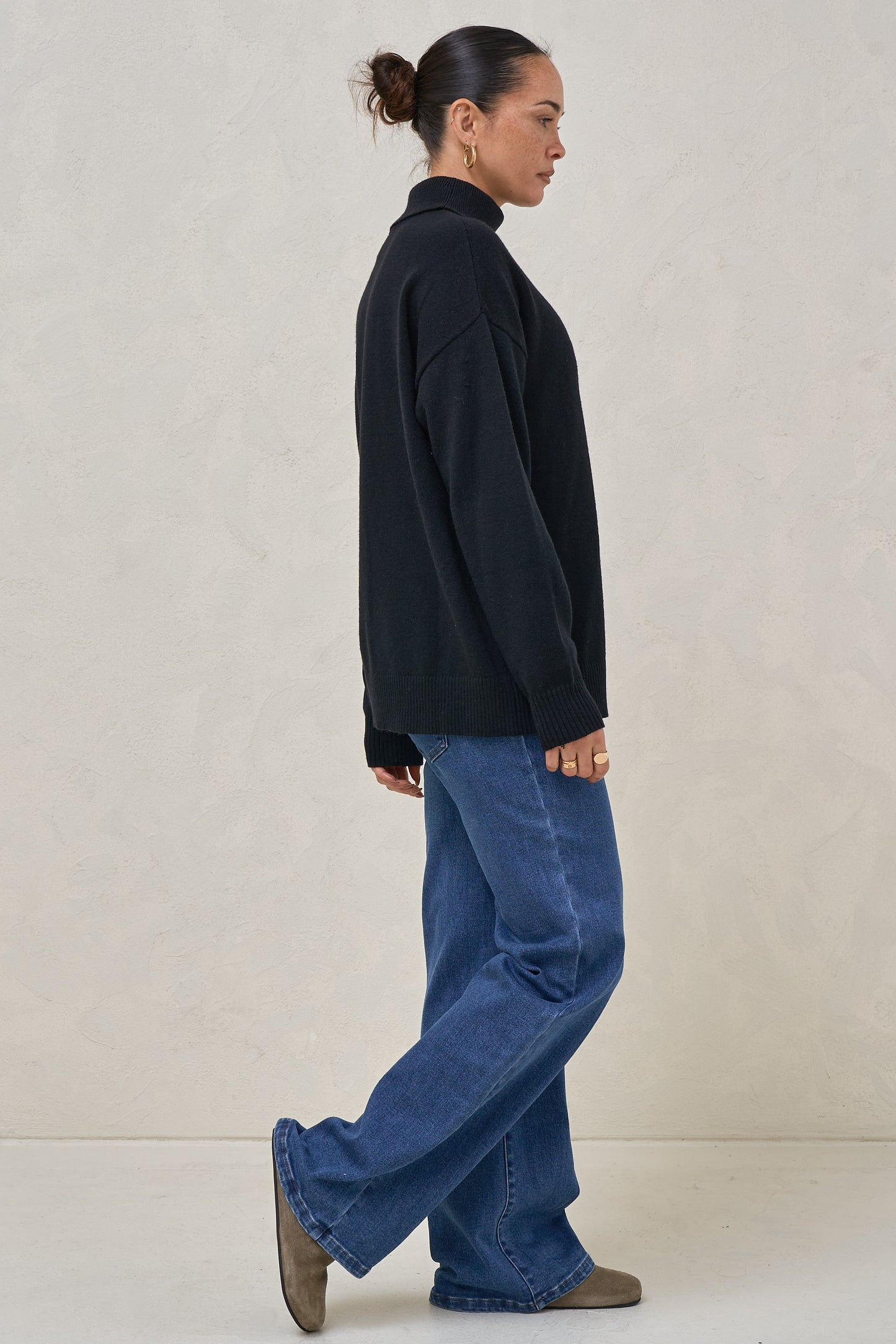 Ritual Roll Neck Jumper-Black