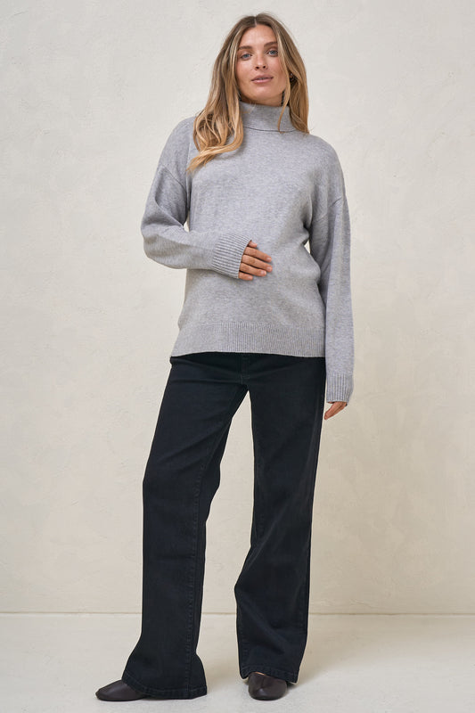Ritual Roll Neck Jumper-Grey Marle