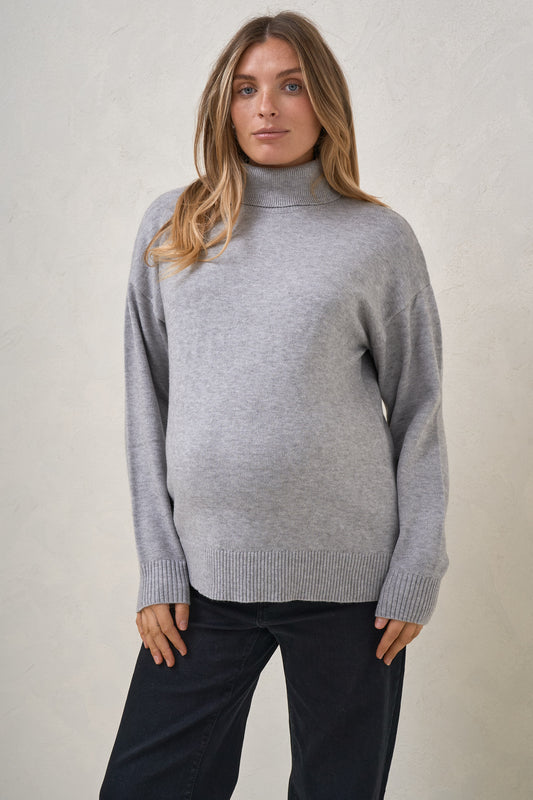 Ritual Roll Neck Jumper-Grey Marle