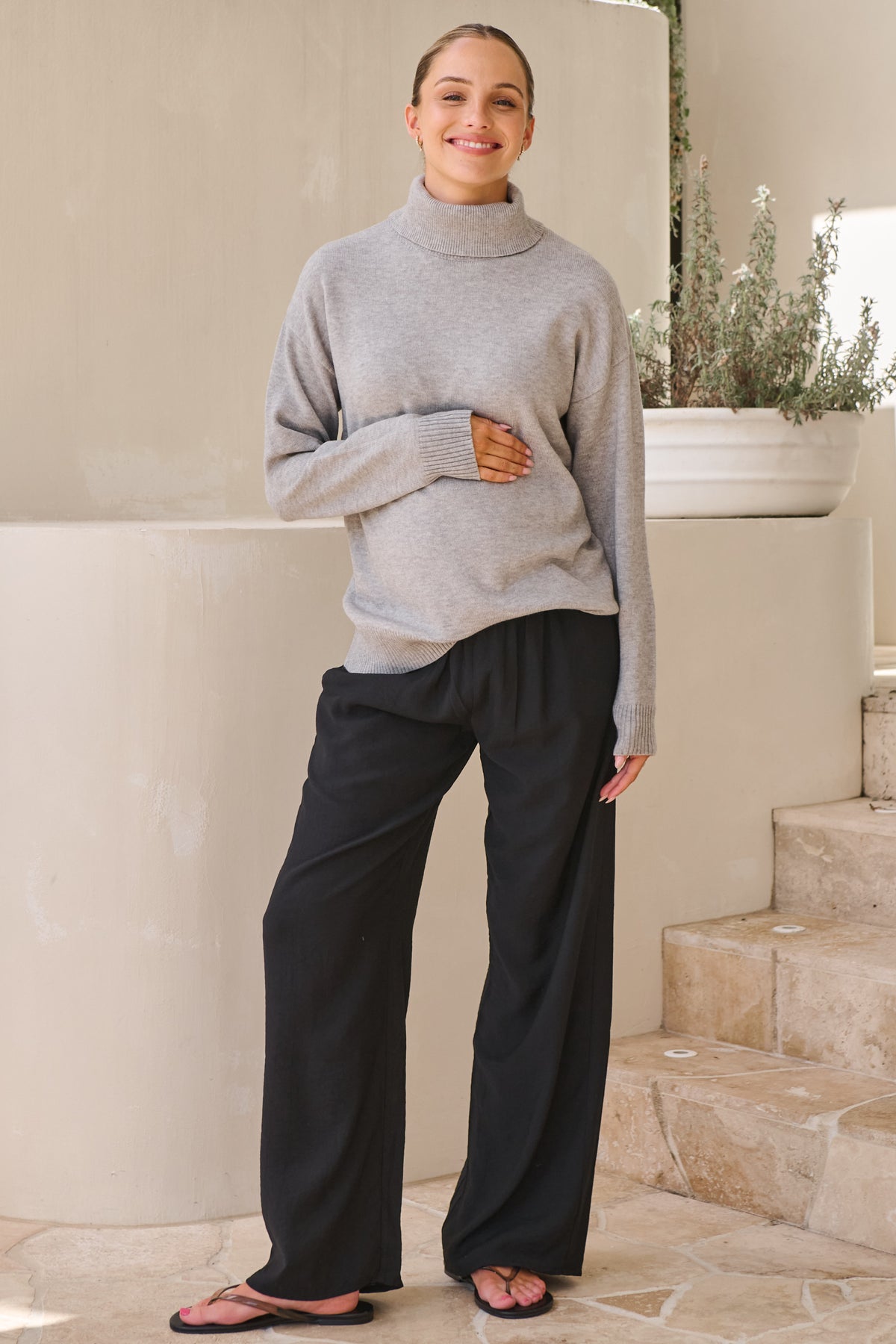 Ritual Roll Neck Jumper-Grey Marle*