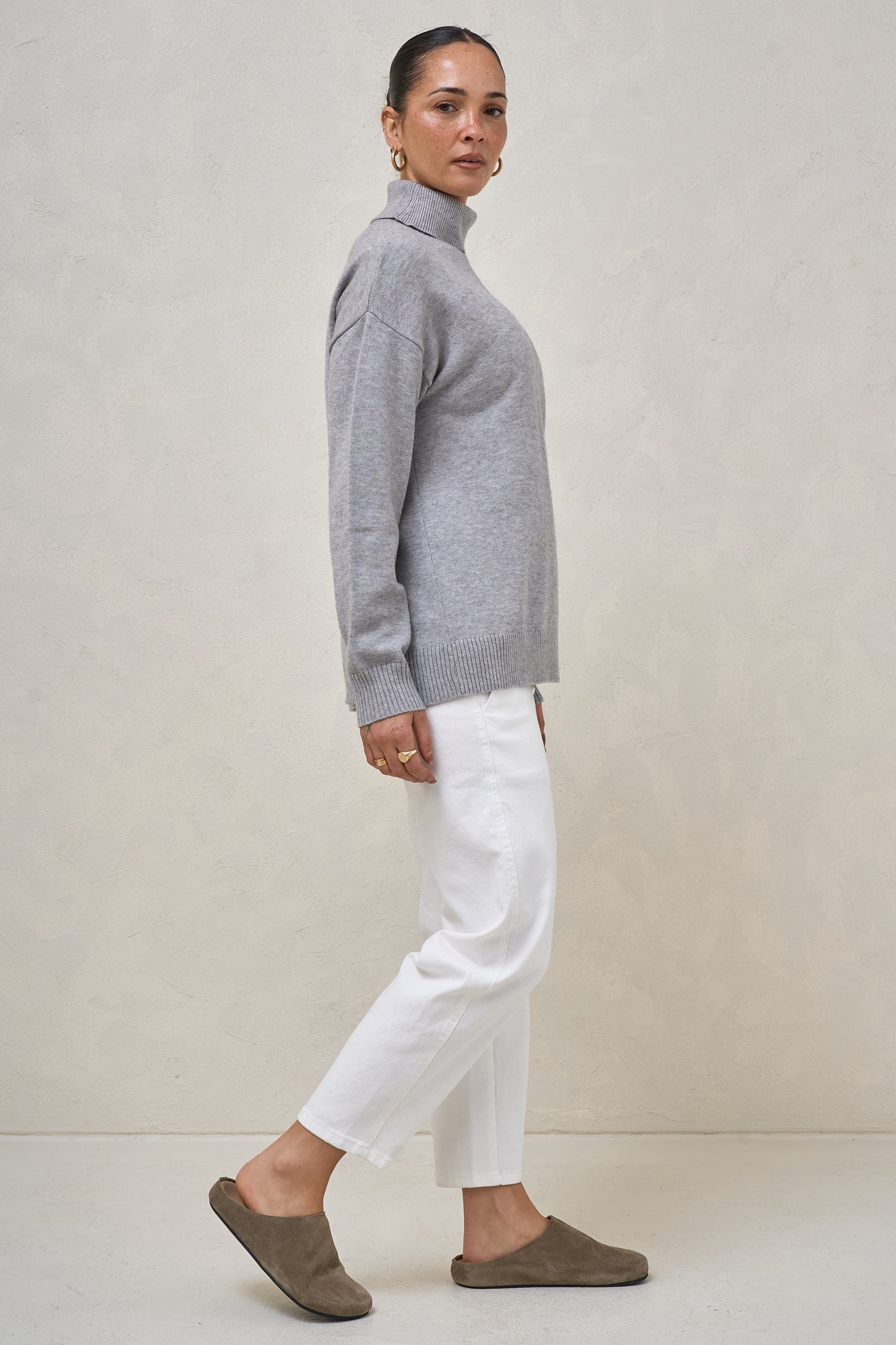 Ritual Roll Neck Jumper-Grey Marle