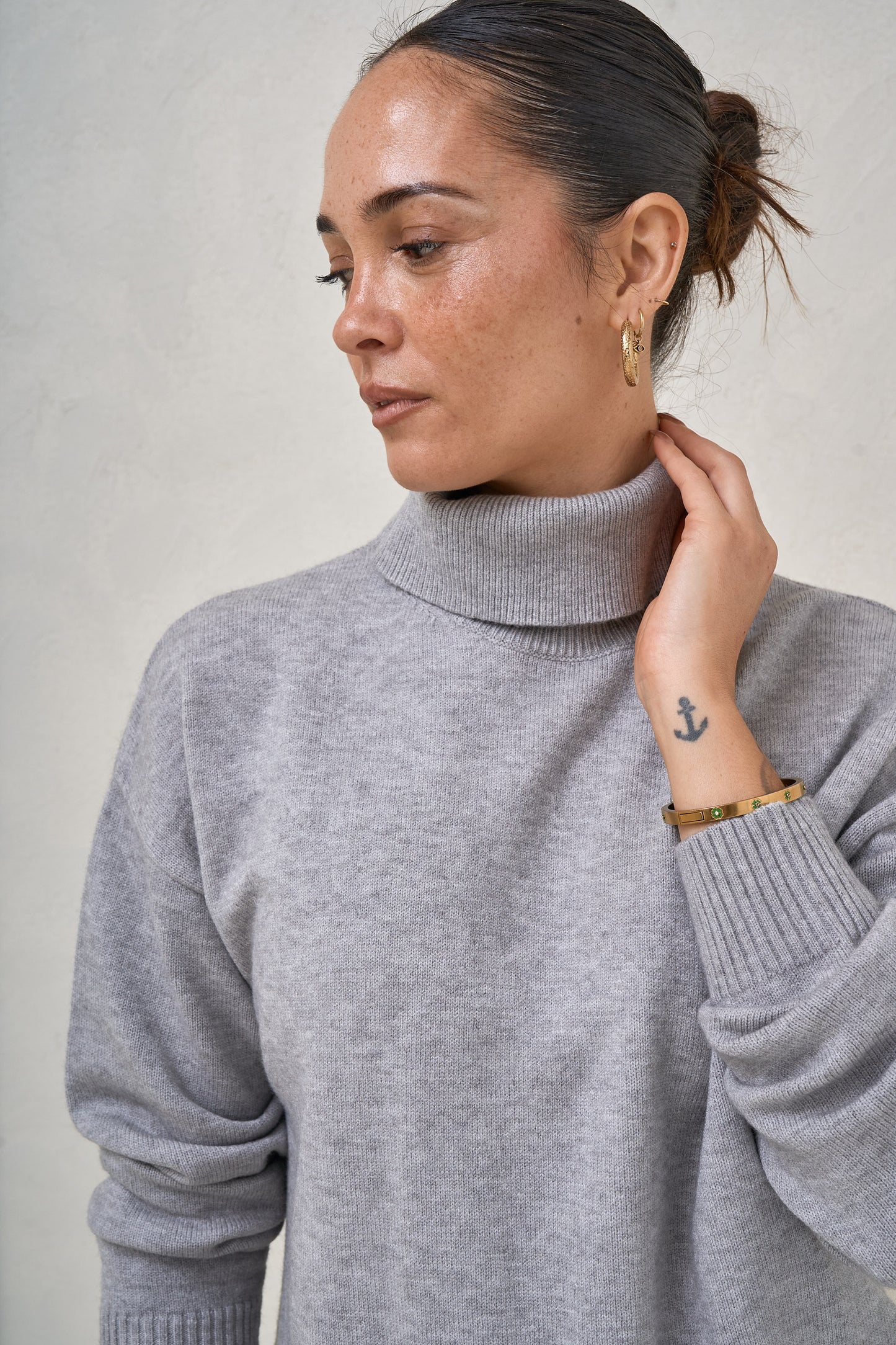 Ritual Roll Neck Jumper-Grey Marle
