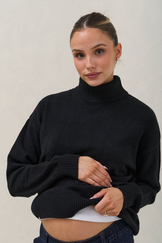 Ritual Roll Neck Jumper-Black*