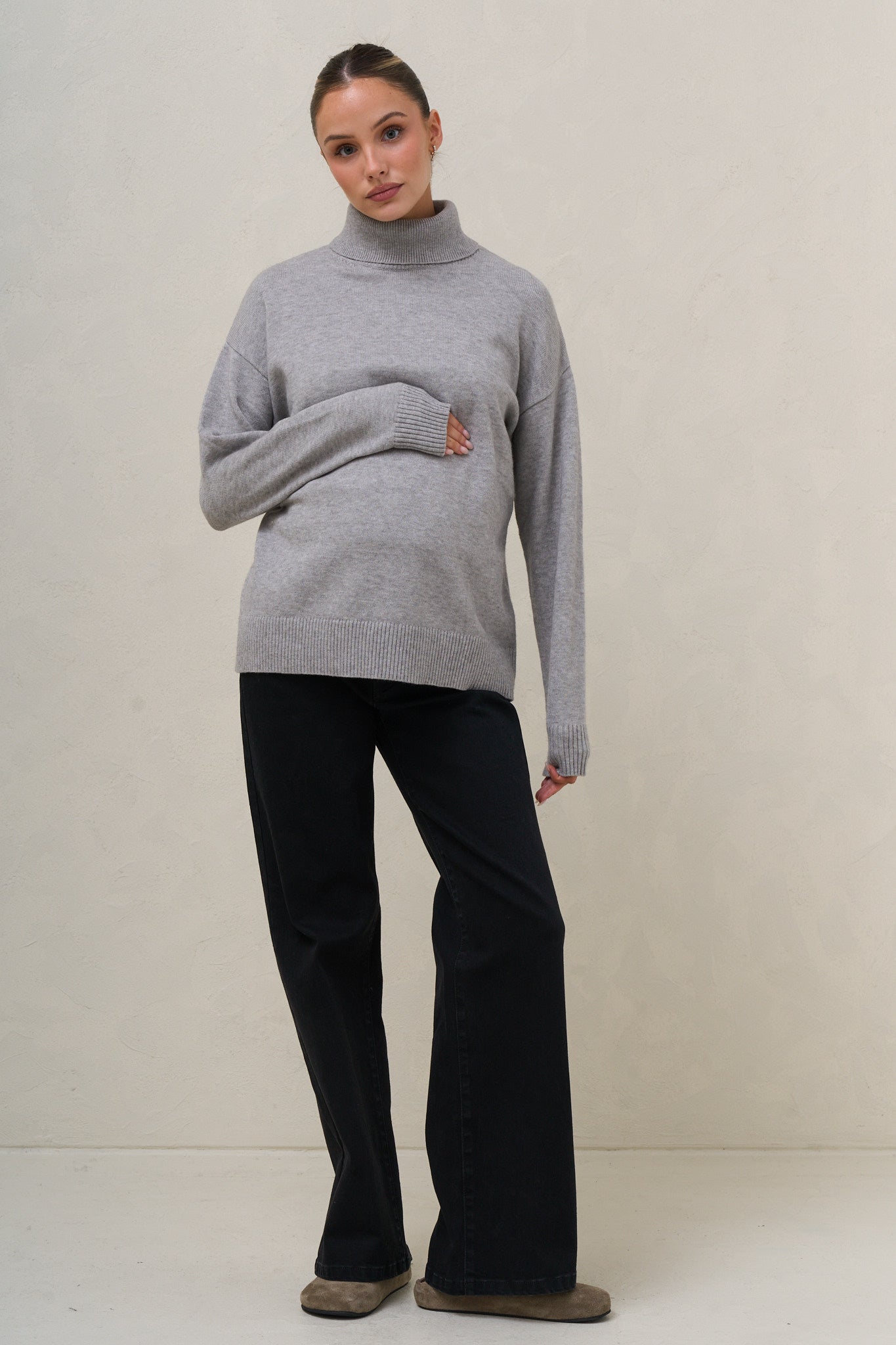 Ritual Roll Neck Jumper-Grey Marle*