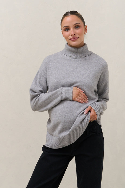 Ritual Roll Neck Jumper-Grey Marle*