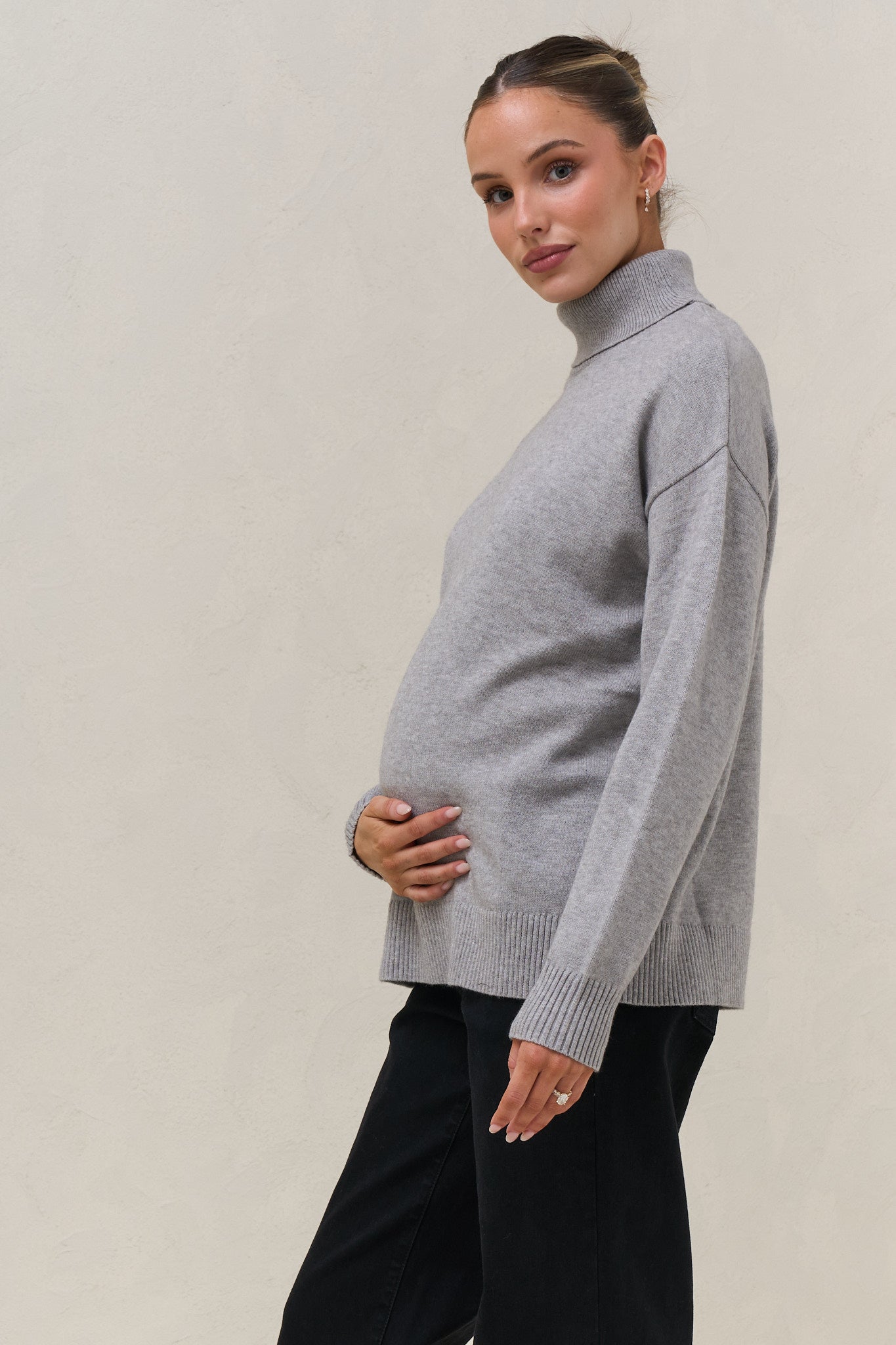 Ritual Roll Neck Jumper-Grey Marle*