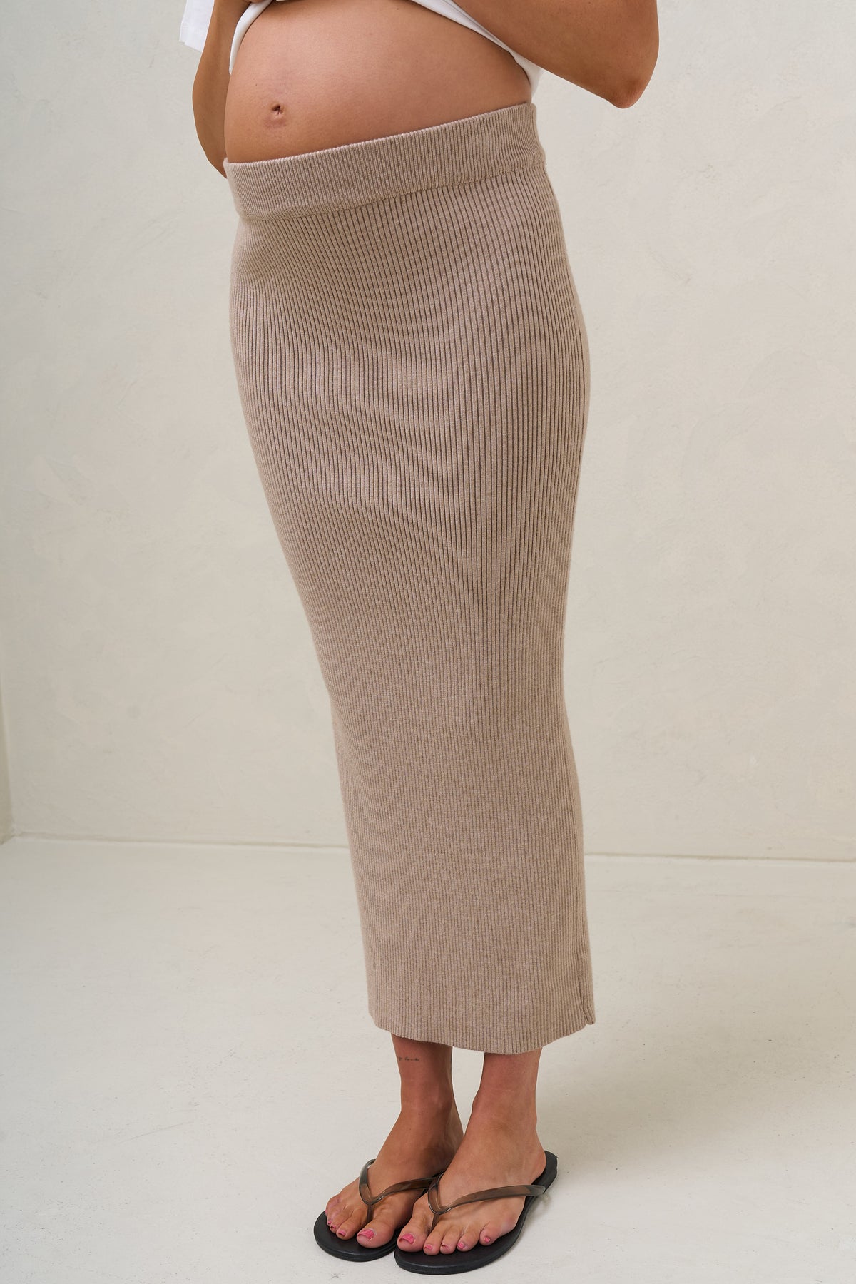 Serendipity Rib Skirt - Oatmeal