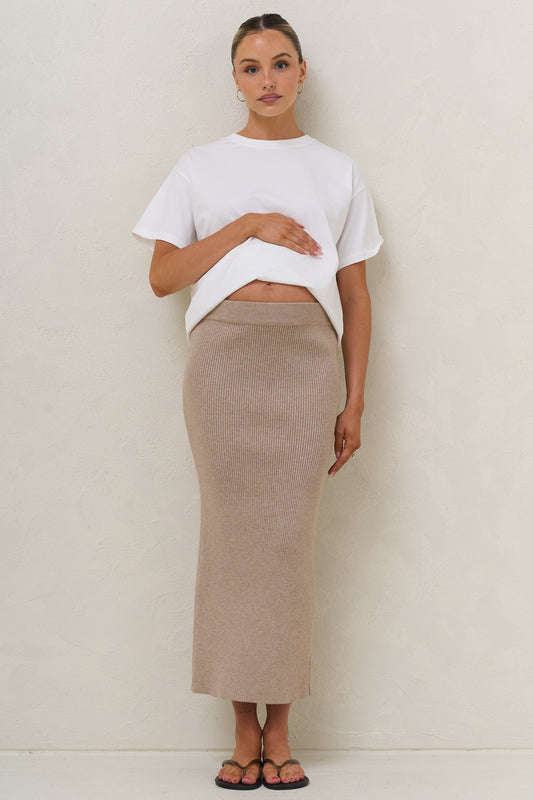 Serendipity Rib Skirt - Oatmeal