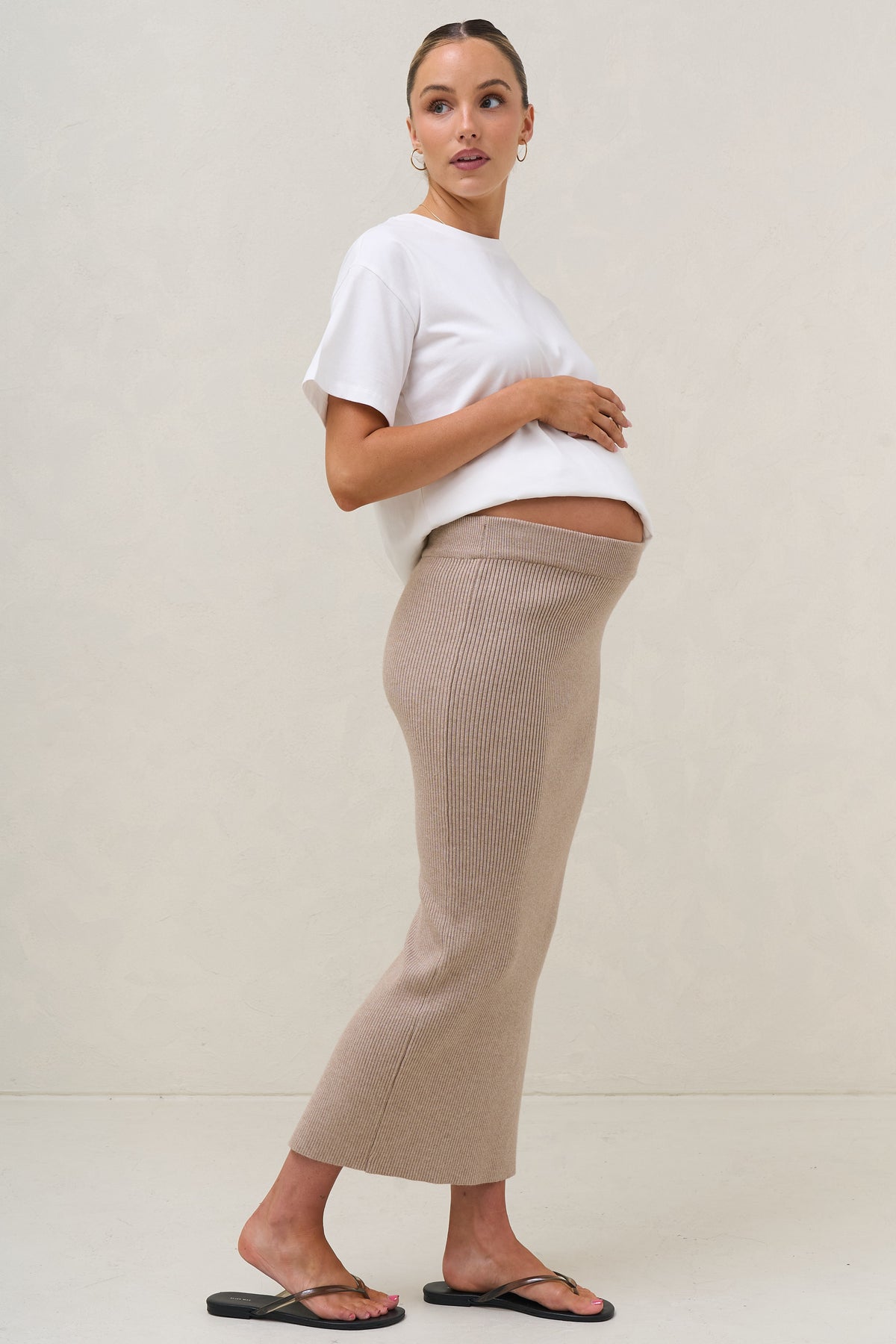 Serendipity Rib Skirt - Oatmeal