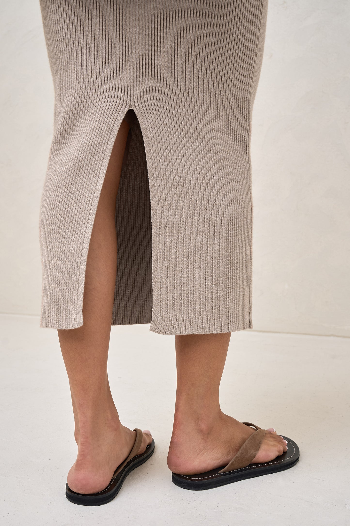 Serendipity Rib Skirt - Oatmeal