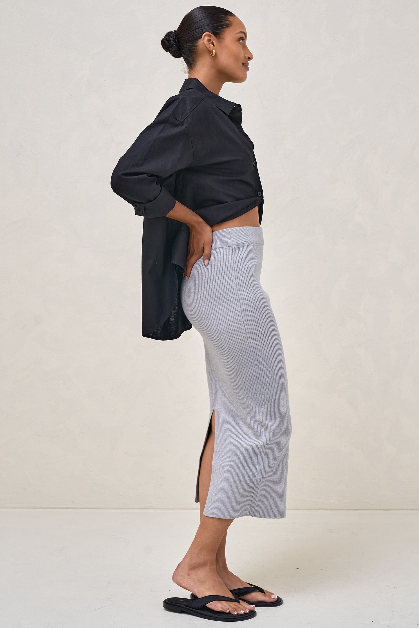 Serendipity Rib Skirt - Grey