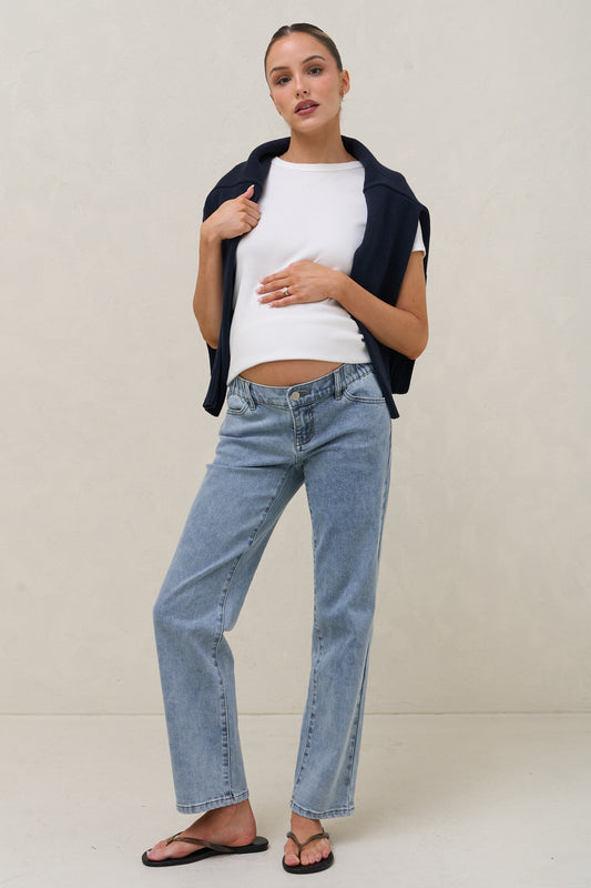 Same Page Straight Leg Jean - Pacific Blue