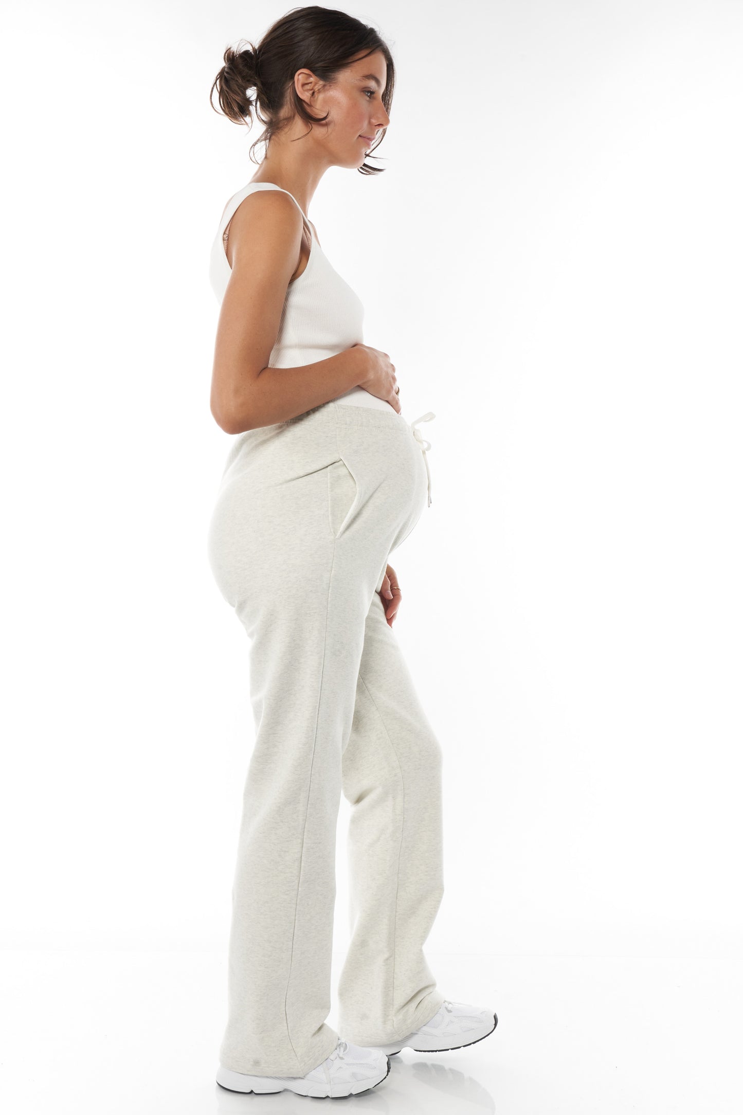Grey Maternity Track Pants -2