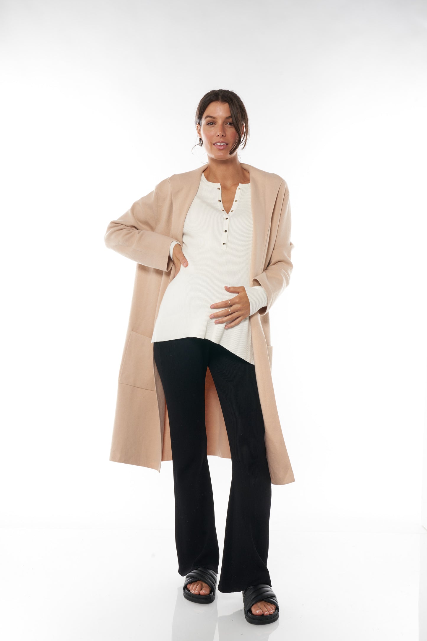 Rib Knit Maternity and Nursing Top -5