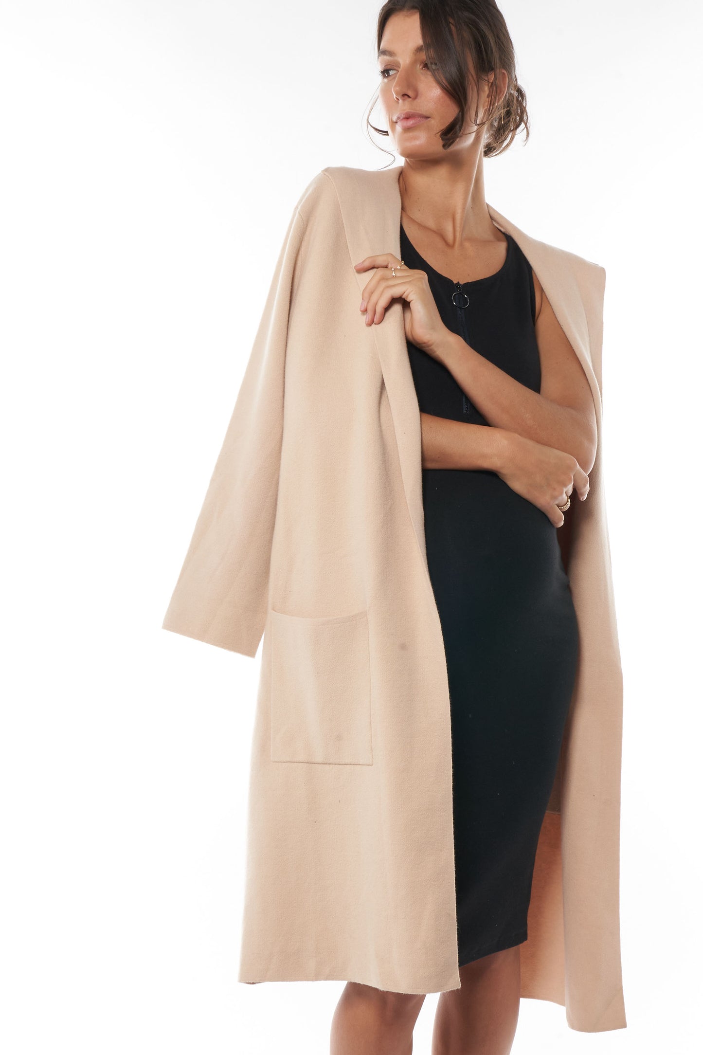 Camel Maternity Coat -5