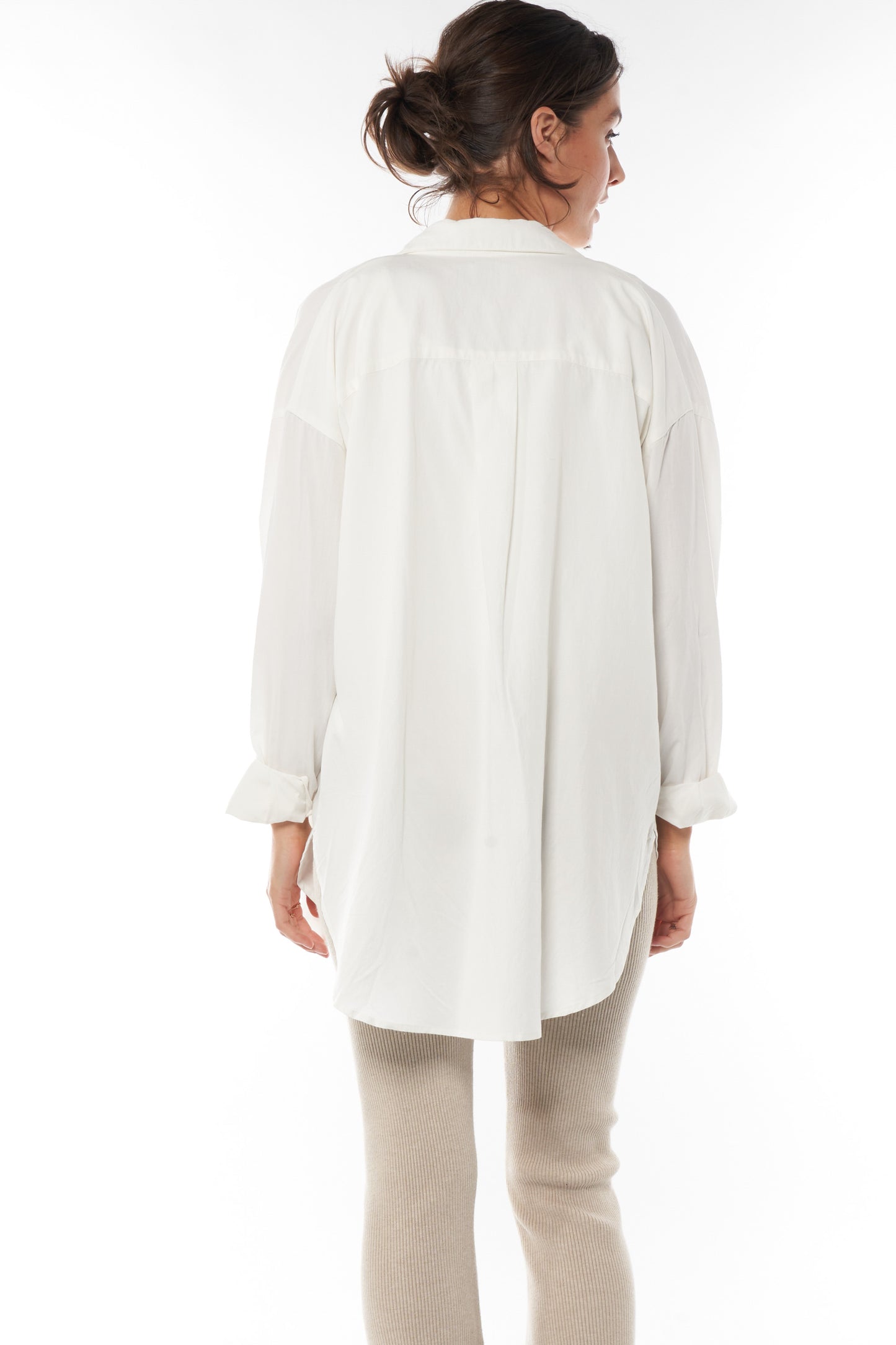 white maternity cotton shirt -4