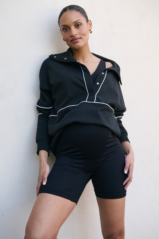 Over And Out Nursing Sweat - Blk/Wht