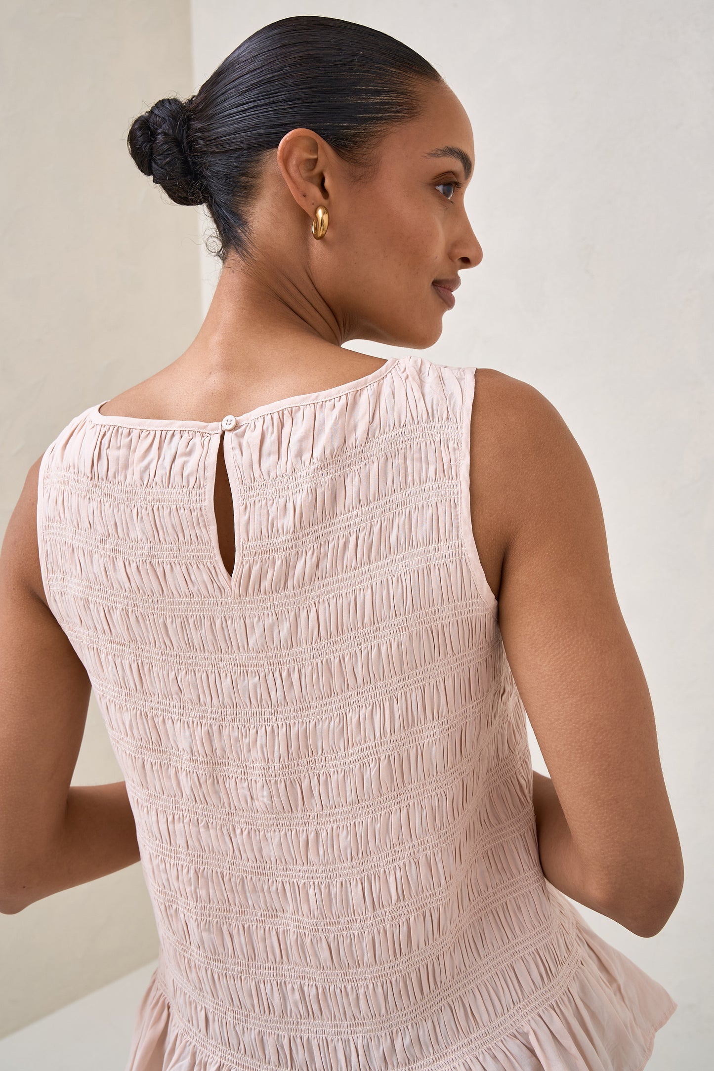 Blurred Lines Gathered Top - Soft Pink