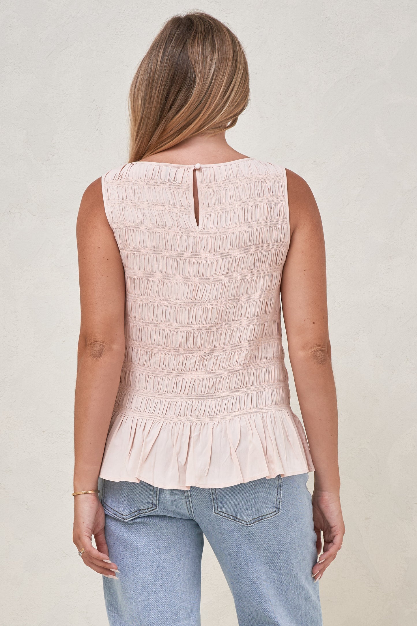 Blurred Lines Gathered Top - Soft Pink