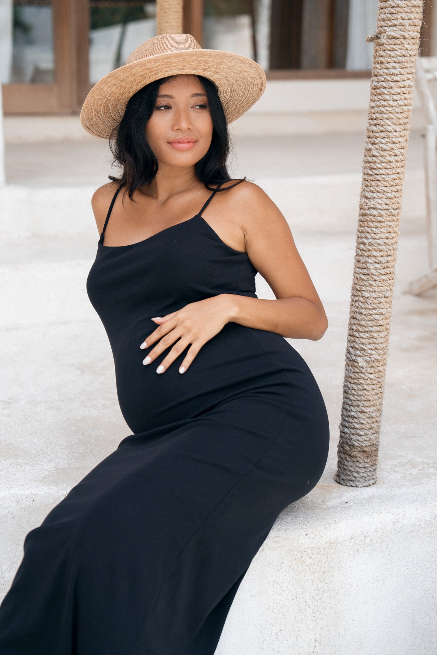 black maternity maxi dress - 4