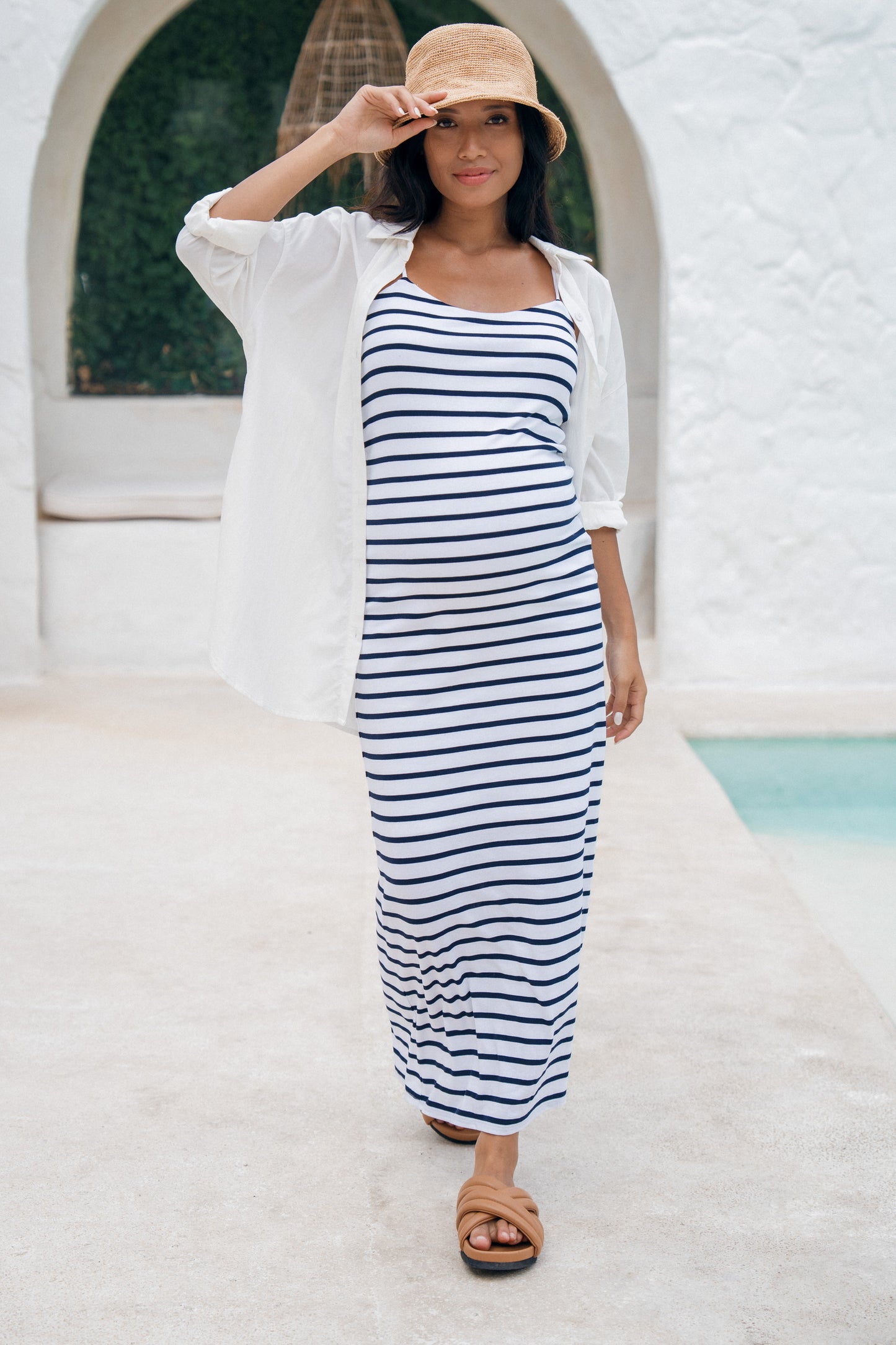 Stripe Maternity Maxi Dress - 2