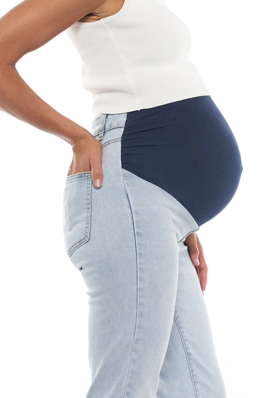 New Fashion Maternity Jeans for Pregnant Women Casual Elastic Pregnancy  Pants Denim Maternity Clothes Women Plus Size Feet Stomach Lift Pants