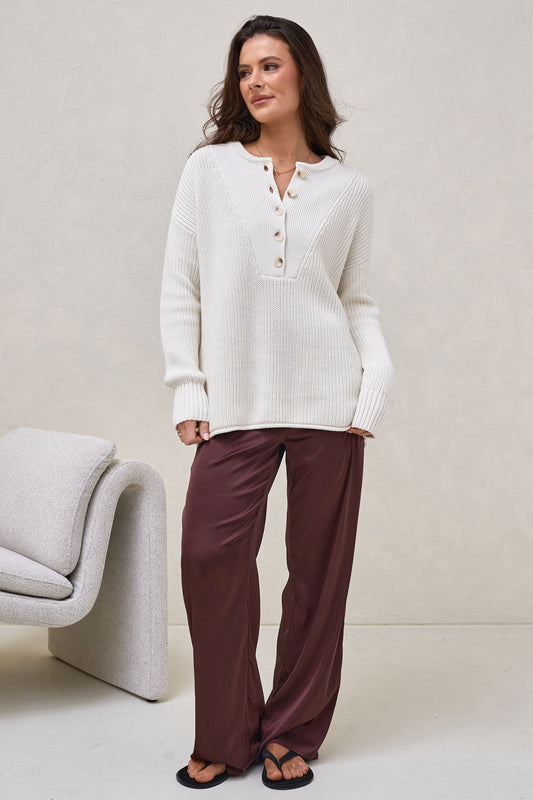 Spontaneous Satin Pant - Burgundy