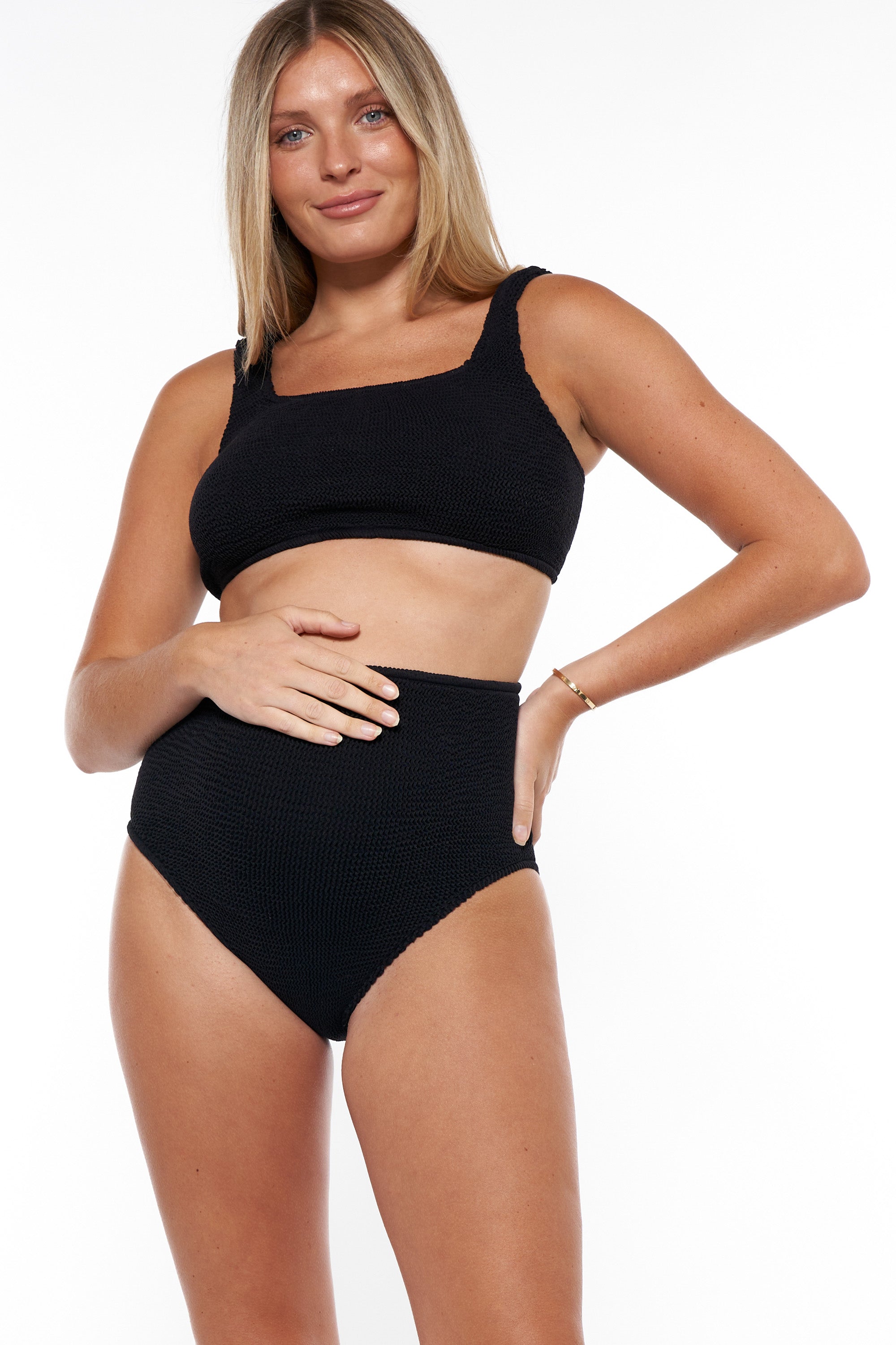 Maternity Bikini Black Crinkle Bae The Label BAE The Label Australia