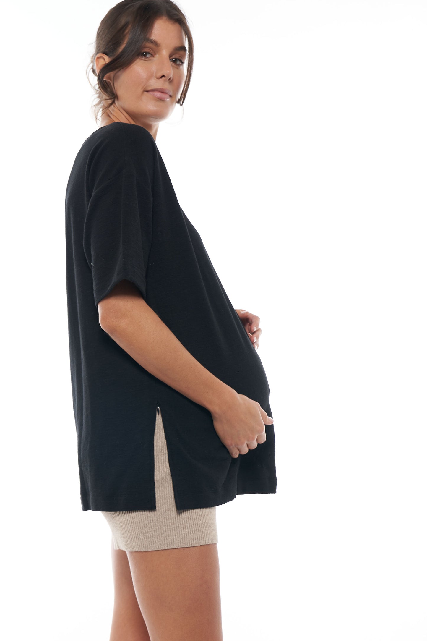 Maternity & Nursing Tee in Black  2